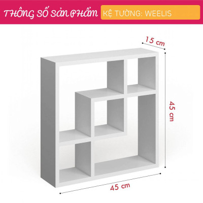Giá sách treo tường đẹp đơn giản SMLIFE Weelis
