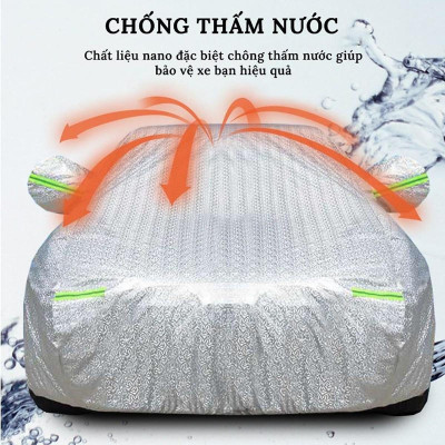 Bạt Phủ Xe Ô Tô VINFAST FADIL, LUX A 2.0, LUX SA 2.0, VF E34 Chất Liệu Bạt Tráng Nhôm 3 Lớp, Có Khóa Kéo Cửa Lái