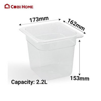 Hộp nhựa đựng thực phẩm 1/6, cao 153mm HORECA Samkwang SKCAMEL PC661FP