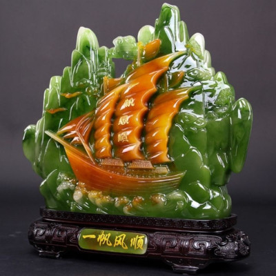 Tượng thuyền thuận buồm xuôi gió cao 23cm trang trí nhà cửa, bàn làm việc