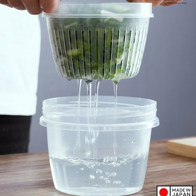 Bộ hộp đựng thực phẩm tròn 2 lớp NAKAYA W/S 500ml - Hàng nội địa Nhật Bản (#Made in Japan)