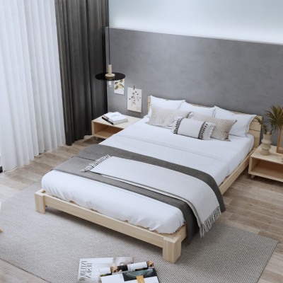 Giường ngủ gỗ CT05 Tundo màu vàng nhạt 