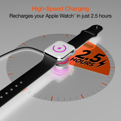 Cáp Sạc Đế Sạc Kim Loại cho Apple Watch Series 1.2.3.4.5.6.7.8.9.SE12.10 / Apple Watch Ultra 1&2 USB A (Màu Trắng) - Hàng Chính Hãng