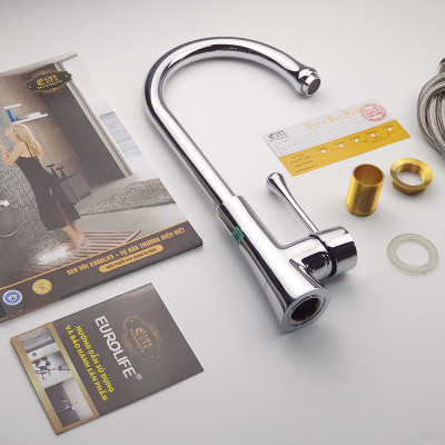 Vòi rửa chén nóng lạnh Eurolife EL-T028 (Trắng bạc)