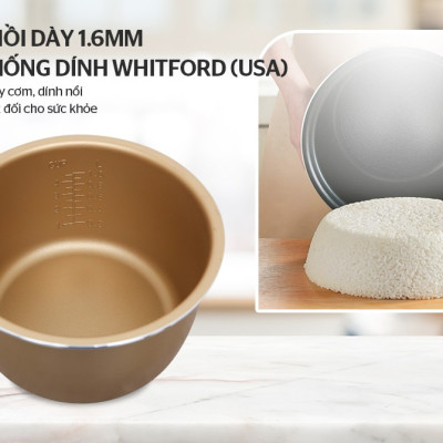 Nồi Cơm Điện Nắp Gài Sunhouse SHD8208C – Nâu (1L) - Hàng chính hãng