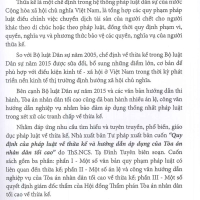 Quy Định Của Pháp Luật Về Thừa Kế Và Hướng Dẫn Áp Dụng Của Tòa Án Nhân Dân Tối Cao