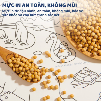 Tranh tô màu dán tường cho bé khổng lồ 4m*40cm Mideer Adhesive Colouring Scroll