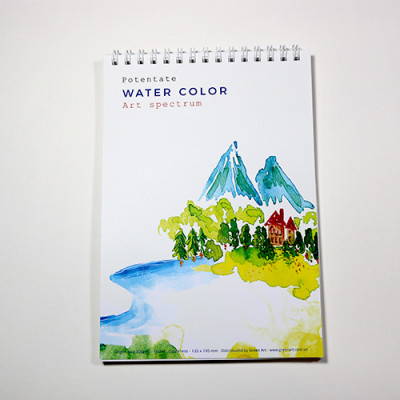 Sổ vẽ màu nước chuyên dụng A5 có vân, dòng cao cấp lên màu đẹp loang màu tự nhiên vẽ được cả chì, 15 tờ/cuốn chất giấy dày 300gsm nhập từ Ý không bị cong TIG373 Green Art - Hàng chính hãng
