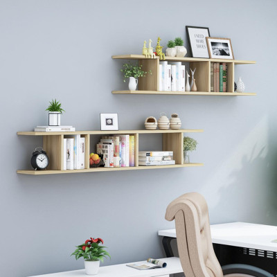 Kệ gỗ trang trí phòng khách gia đình SMLIFE Waka