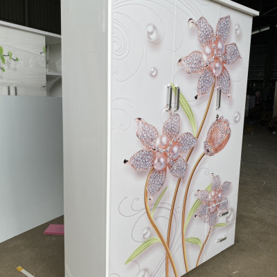Tủ nhựa đài loan 3 cánh 2 học 3D in Hình hoa Kim Cương