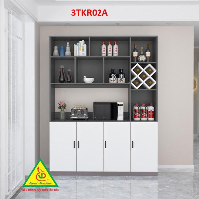 Tủ rượu kiêm tủ để đồ nhà bếp phong cách hiện đại TKR02A - Nội thất lắp ráp Viendong Adv