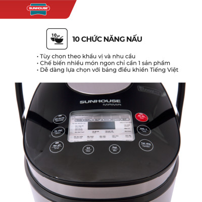 Nồi Cơm Điện Tử Sunhouse Mama SHD8903 (1.8 Lít) - Hàng chính hãng
