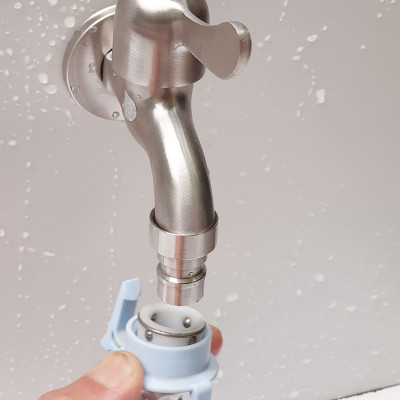 Vòi hồ - vòi máy giặt Inox SUS 304 Eurolife EL-121 (Trắng vàng)