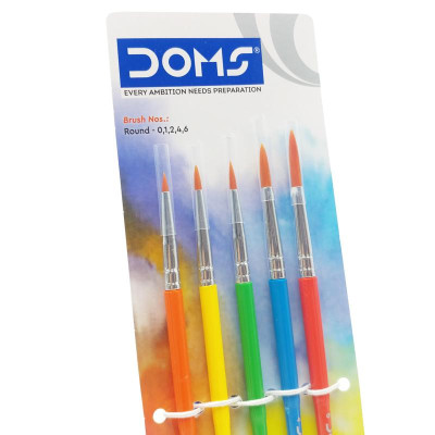 Bộ 5 Cây Cọ Vẽ Tổng Hợp Đầu Tròn - DOMS Colormate 8341