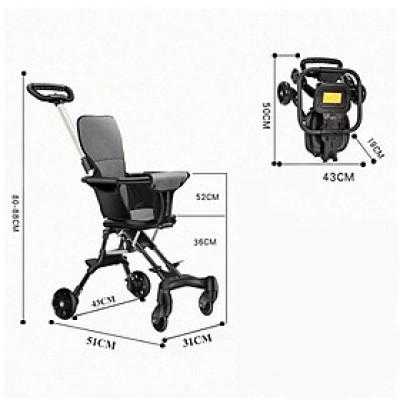 Xe đẩy du lịch cho bé, xe đảo chiều gấp gọn 