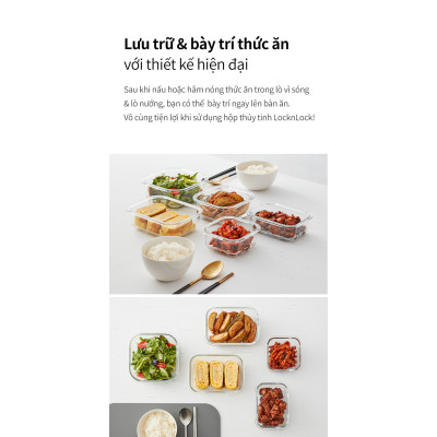 Hộp bảo quản thủy tinh LocknLock BLANC - Hộp chữ nhật