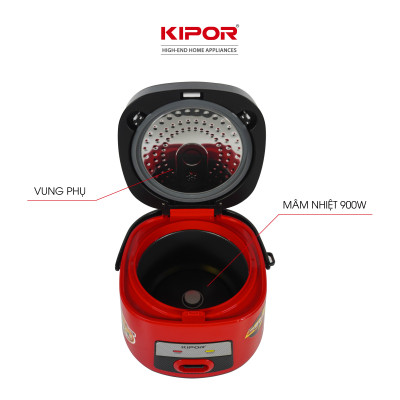 Nồi cơm điện KIPOR KP-N86918 - 1.8L - Lớp chống dính TEFLON cao cấp, lòng nồi niêu - Lòng nồi dày 3mm 1kg - Hàng chính hãng
