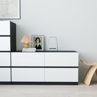 HAPPY FURNITURE , Tủ lưu trữ 4 ngăn kéo - KALA, THK_290, 110cm x 40cm x 55cm DxRxC