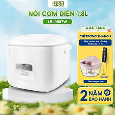 Nồi cơm điện Lebenlang LBL0587, dung tích 1200ml, công suất lớn 500W, giữ nhiệt đến 4h, thiết kế đơn giản, tặng kèm xửng hấp, bảo hành 2 năm - hàng chính hãng