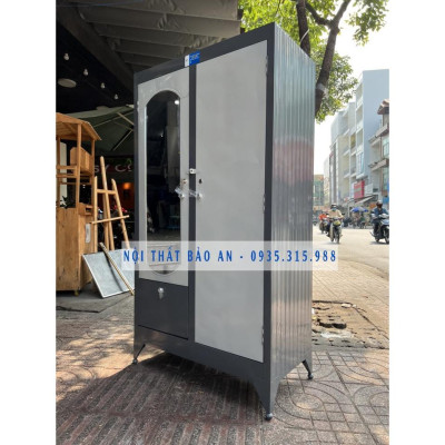 Tủ quần áo sắt 1m8 màu hồng- T8