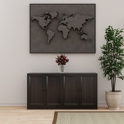 HAPPY FURNITURE , MATTA - Tủ lưu trữ 4 cánh mở , TCM_211 , 160cm x 40cm x 82cm DxRxC