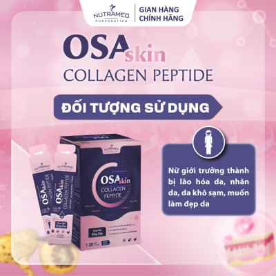 Gói uống Osaskin Collagen Peptide hỗ trợ tăng độ đàn hồi, làm đẹp da, chống lão hoá - Nutramed