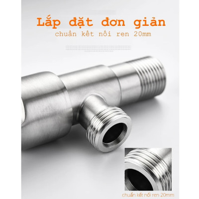 Van nước KG45 2cổng xả có khóa riêng biệt dạng vòi chia nước, đường kính van 20mm, chất liệu inox304 - Hàng chính hãng