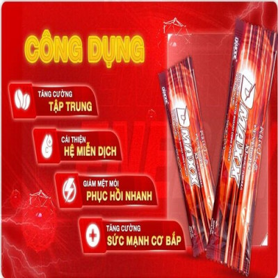 DMAXX thức uống bổ sung vitamin năng lượng không đường DAMODE 11 gói dùng thử màu đỏ