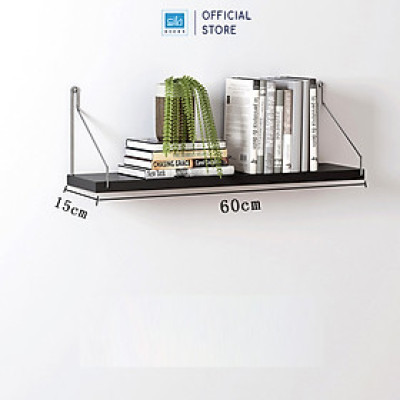 [Mua 2 giảm 10%] Kệ Gỗ Trang Trí Treo Tường Không Khoan SIB Decor, Móc Inox, Phụ Kiện Tặng Kèm KT02