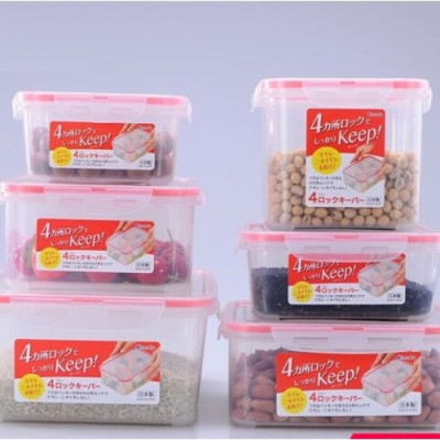 Combo hộp đựng/bảo quản thực phẩm 700ml + sáp khử mùi tủ lạnh than hoạt tính - nội địa Nhật Bản