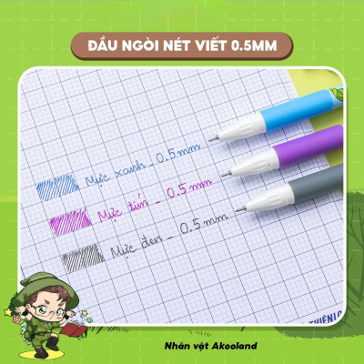 Hộp 20 Bút Gel 0.5 mm - Nhân Vật Akooland Tahi - Thiên Long Gel-012/AK - Mực Xanh