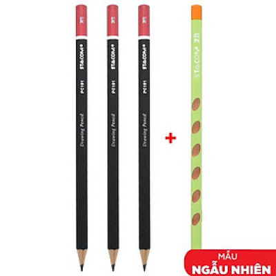 Vỉ 3 + 1 Bút Chì Gỗ 2B - Stacom V3PC101-2B