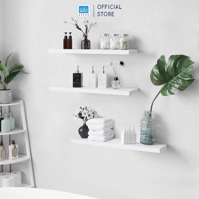 Kệ Treo Tường 3 Thanh Ngang SIB DECOR Dài 40cm x Sâu 15cm (Màu trắng, đen, vân gỗ sồi) 