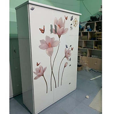 Tủ nhựa đài loan 2 cánh lớn 4 cánh nhỏ tranh hoa sứ