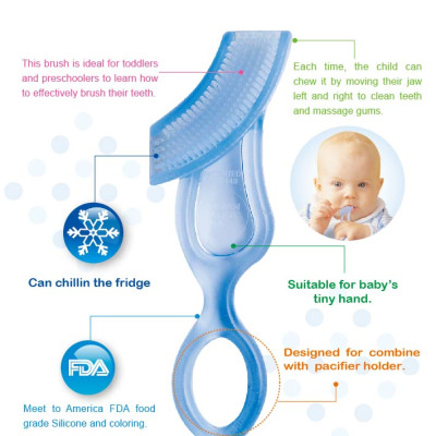 BÀN CHẢI SILICONE BẢO VỆ NƯỚU CHO BÉ 0-8 TUỔI KUKU - KU5374 ( MÀU TRẮNG )