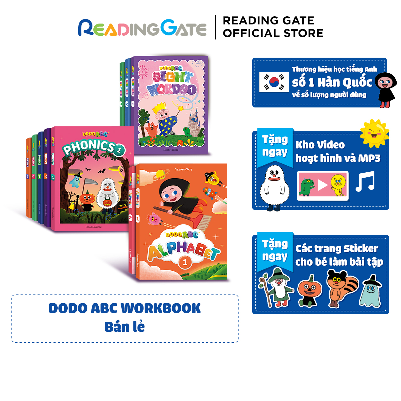 Sách DODO ABC WORKBOOK - ALPHABET 1 READING GATE Cho Bé Từ 5 Đến 8 Tuổi làm quen với Bảng chữ cái