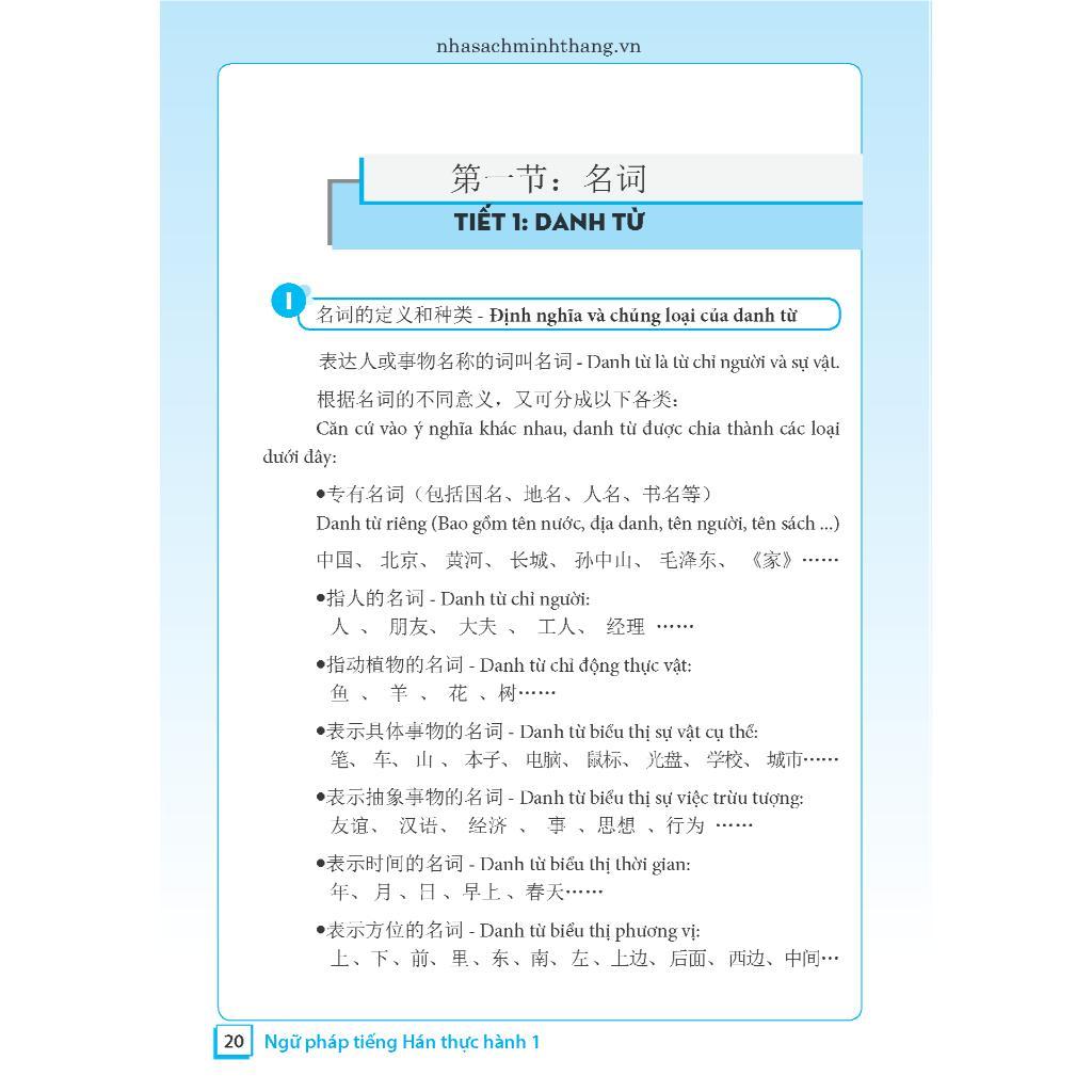 Sách - Ngữ Pháp Tiếng Hán Thực Hành - Tập 1 - Trình Độ Sơ Cấp - Trung Cấp - Bìa Mềm - Minh Thắng