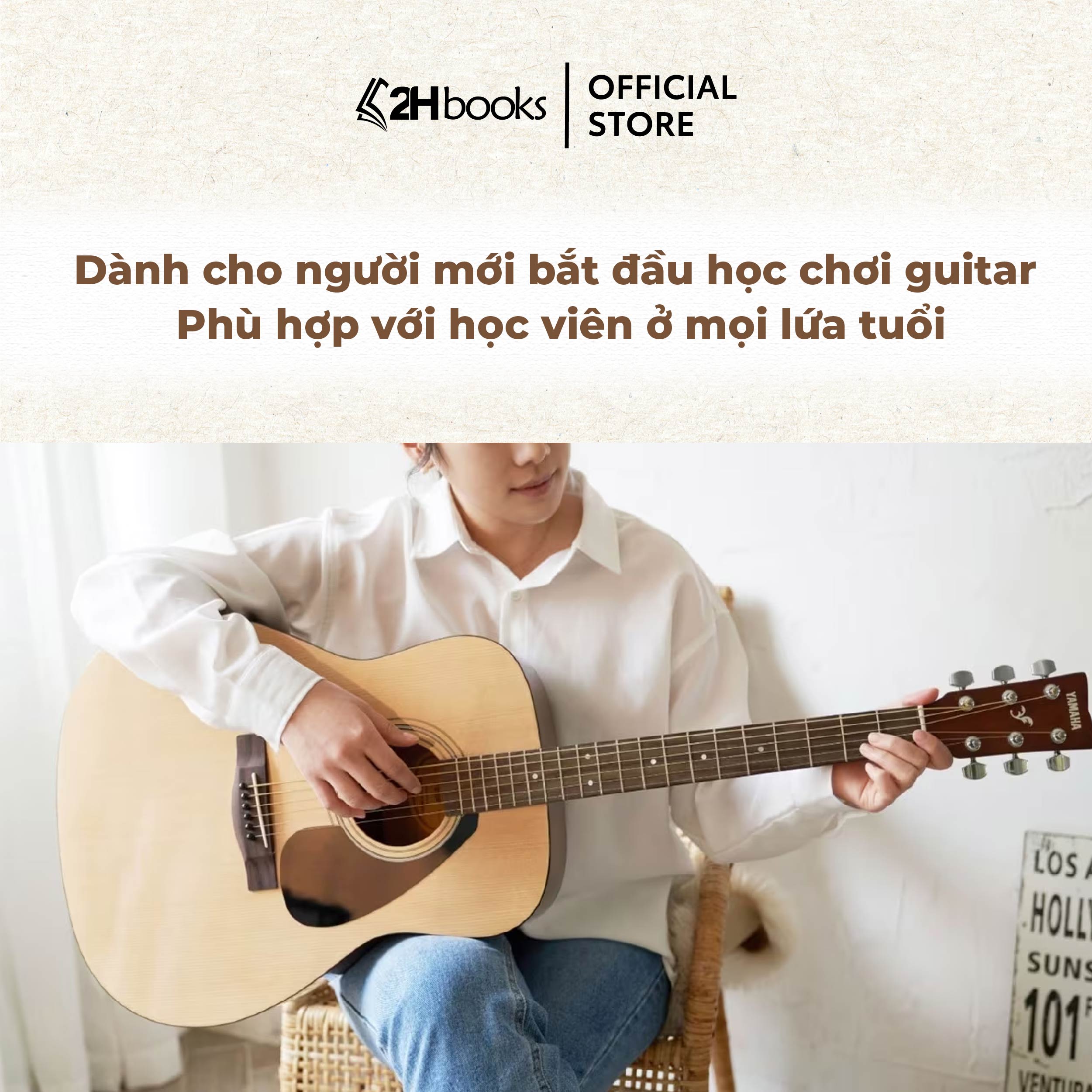Sách học guitar, Sách 45 ngày biết đệm guitar, tự học guitar cơ bản, giáo trình guitar, học đàn guitar- 2HBooks
