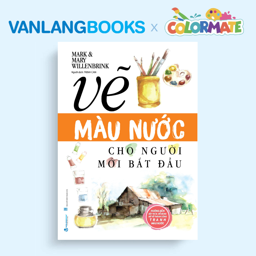 Sách Vẽ Màu Nước Cho Người Mới Bắt Đầu (Tái Bản 2025) + Hộp 36 Bút Lông Màu Acrylic Marker - Vanlangbooks x Colormate