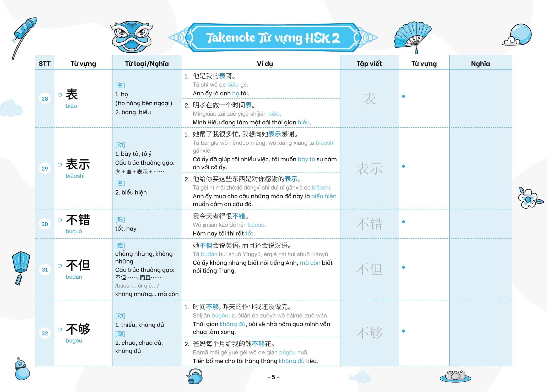 Sách - Takenote - Từ Vựng HSK Tiếng Trung - HSK2 (Cung Cấp 772 Từ Vựng)