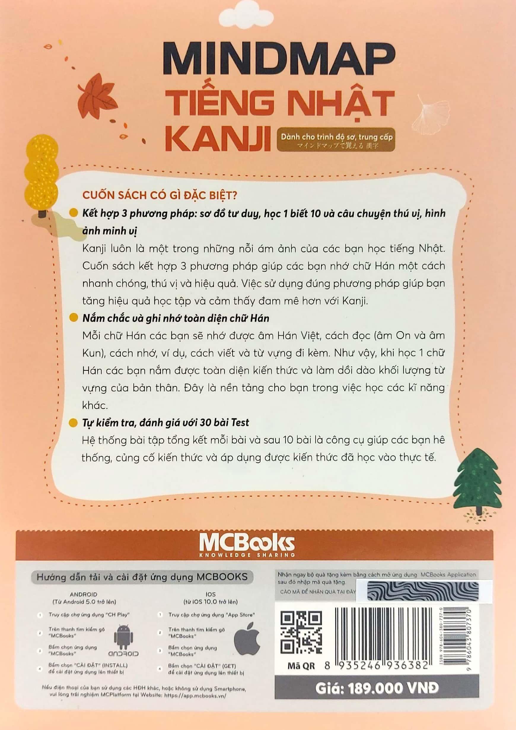 Mindmap Tiếng Nhật Kanji - Dành Cho Trình Độ Sơ, Trung Cấp