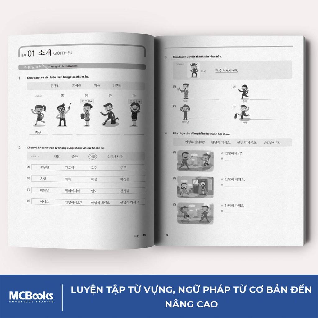 Sách Combo Tiếng Hàn Tổng Hợp Dành Cho Người Việt Nam - Sơ Cấp 1 ( SBT + GTR) - Bản Quyền