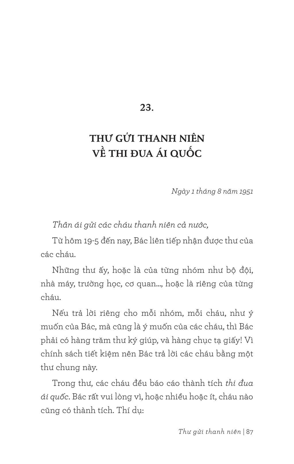 Di Sản Hồ Chí Minh - Thư Gửi Thanh Niên