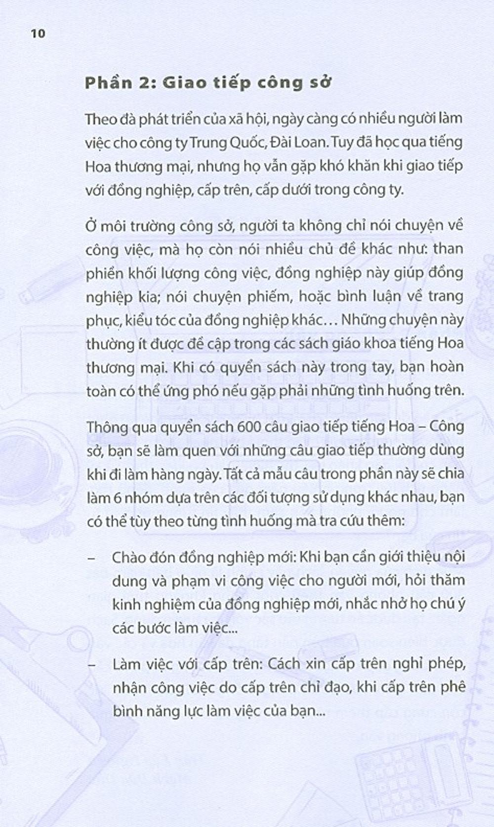 600 Câu Giao Tiếp Tiếng Hoa - Công Sở