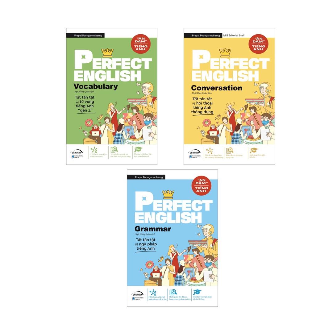 Ăn Dặm Tiếng Anh - Perfect English: Vocabulary + Conversation + Grammar (Combo 3 Cuốn Tùy Chọn) - Bản Quyền