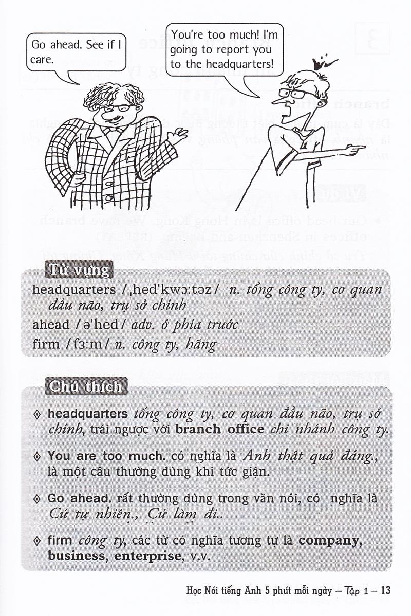 Học Nói Tiếng Anh 5 Phút Mỗi Ngày - Tập 1 (Kèm CD)