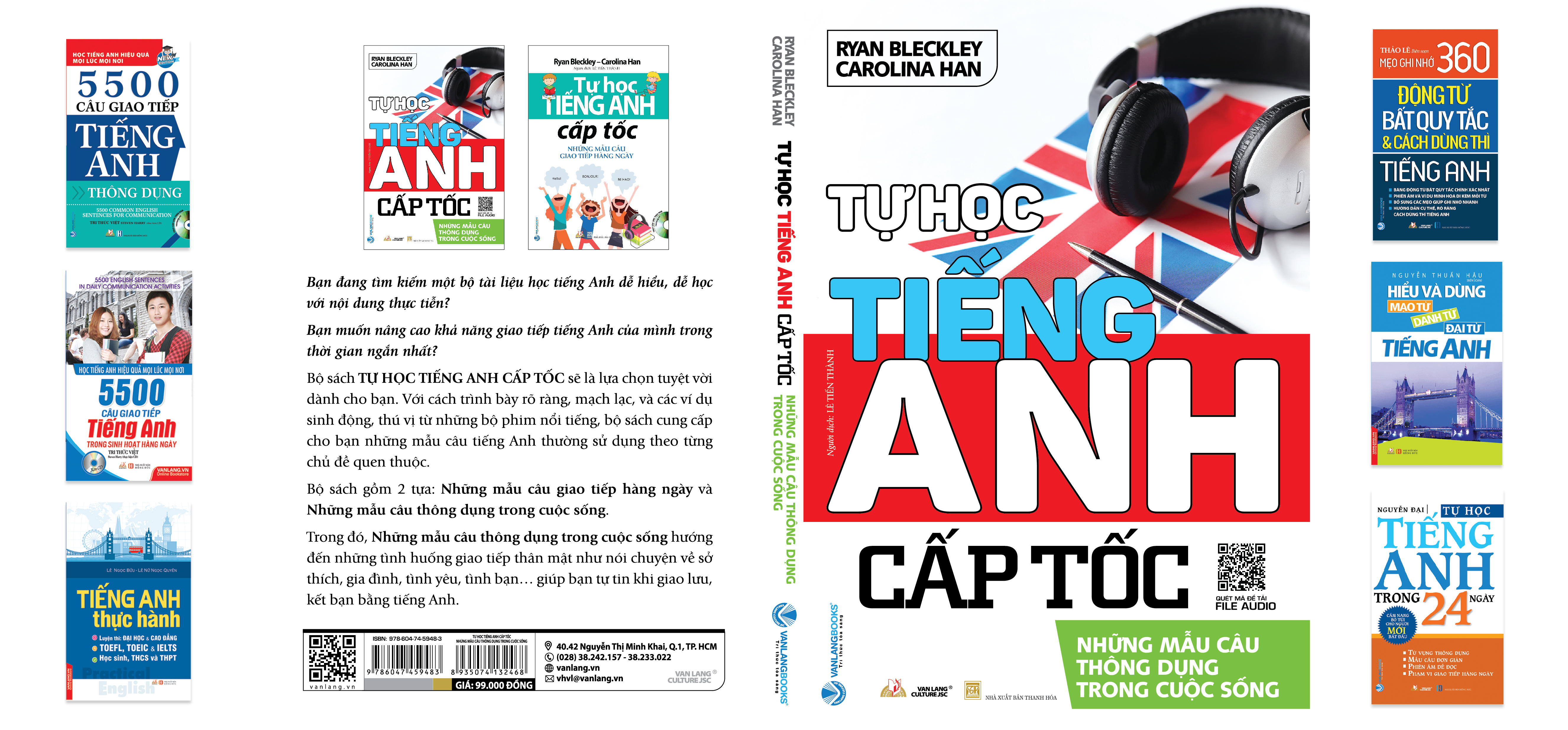 Tự Học Tiếng Anh Cấp Tốc - Những Mẫu Câu Thông Dụng Trong Cuộc Sống - Tái Bản - Vanlangbooks