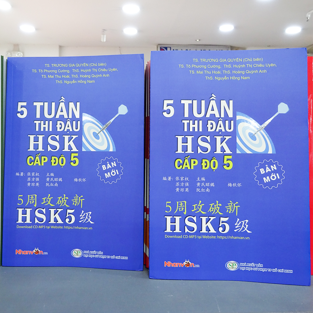 Sách - 5 Tuần Thi Đậu HSK Cấp Độ 5 - Sách luyện thi tiếng Hoa độc quyền Nhân Văn