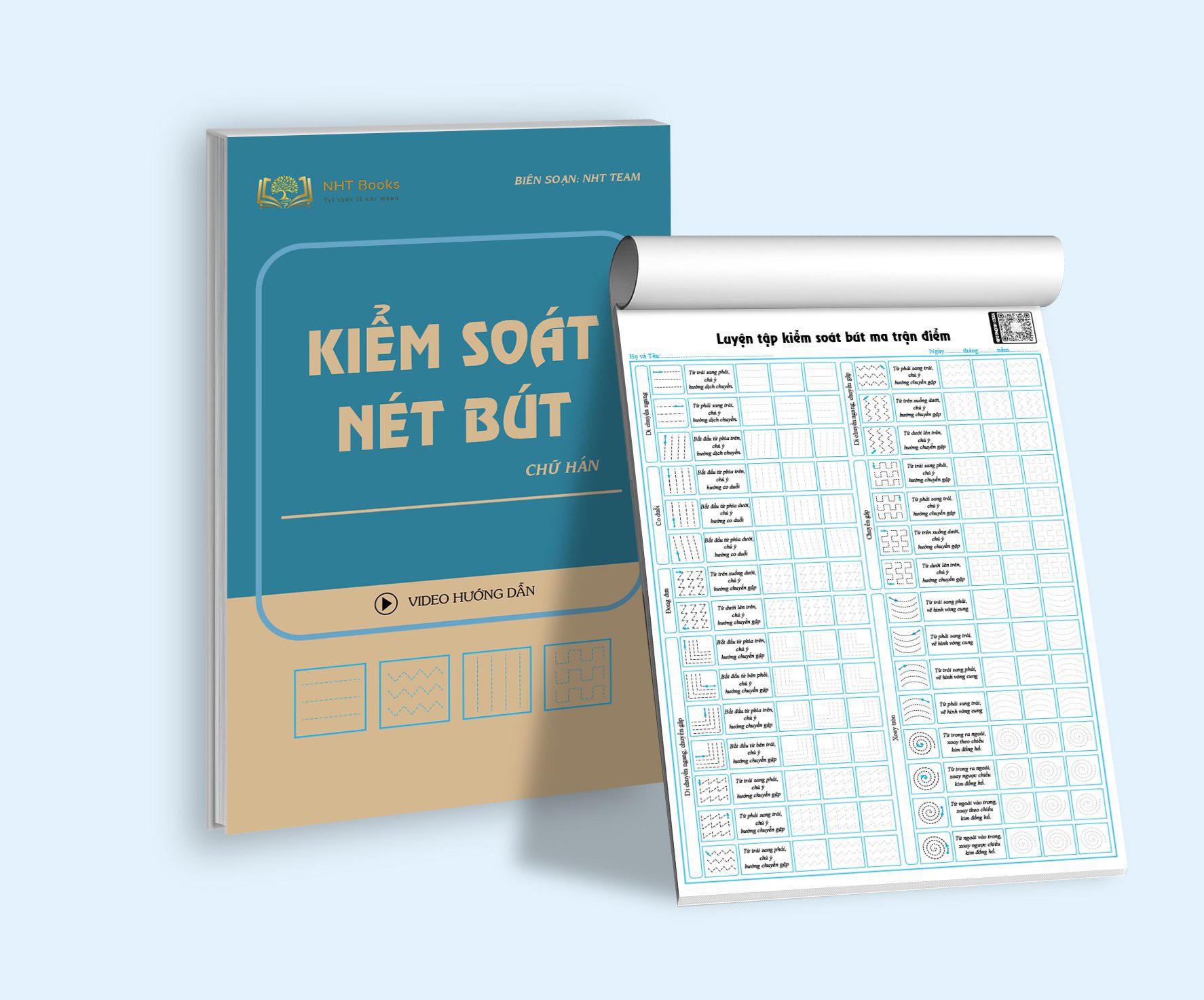 Combo 6 Vở Luyện Viết Chữ Hán, Các Nét Căn Bản, Luyện Viết Các Bộ Thủ Trong Tiếng Trung- Tặng kèm 10 ngòi bút
