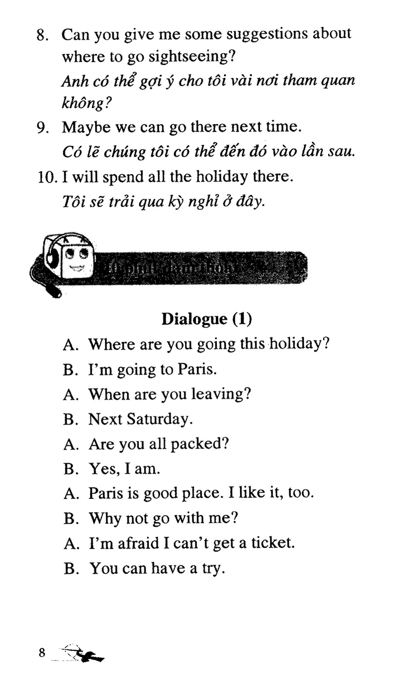 10 Phút Mỗi Ngày Để Học Tốt Tiến Anh - Kỳ Nghỉ & Du Lịch (Kèm CD) - Vanlangbooks